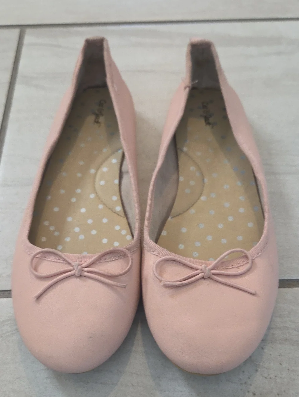 Cat & Jack Girls' Pale Pink Ballet Flats with Bow Size 5